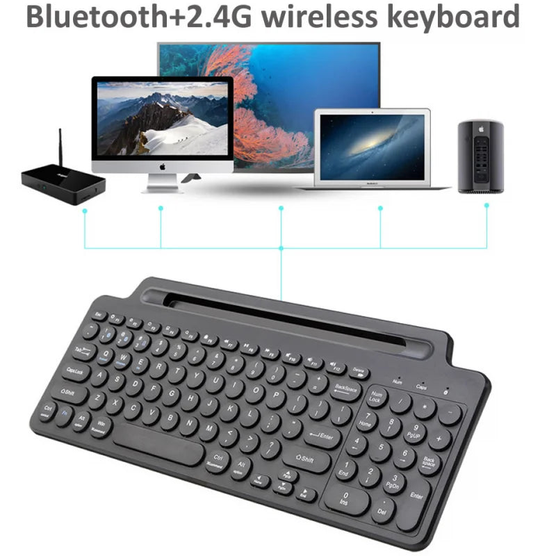 Drahtlose Tastatur Bluetooth Tastatur Maus Kartensteckplatz Ziffernblock für Android IOS Desktop Laptop PC Gamer