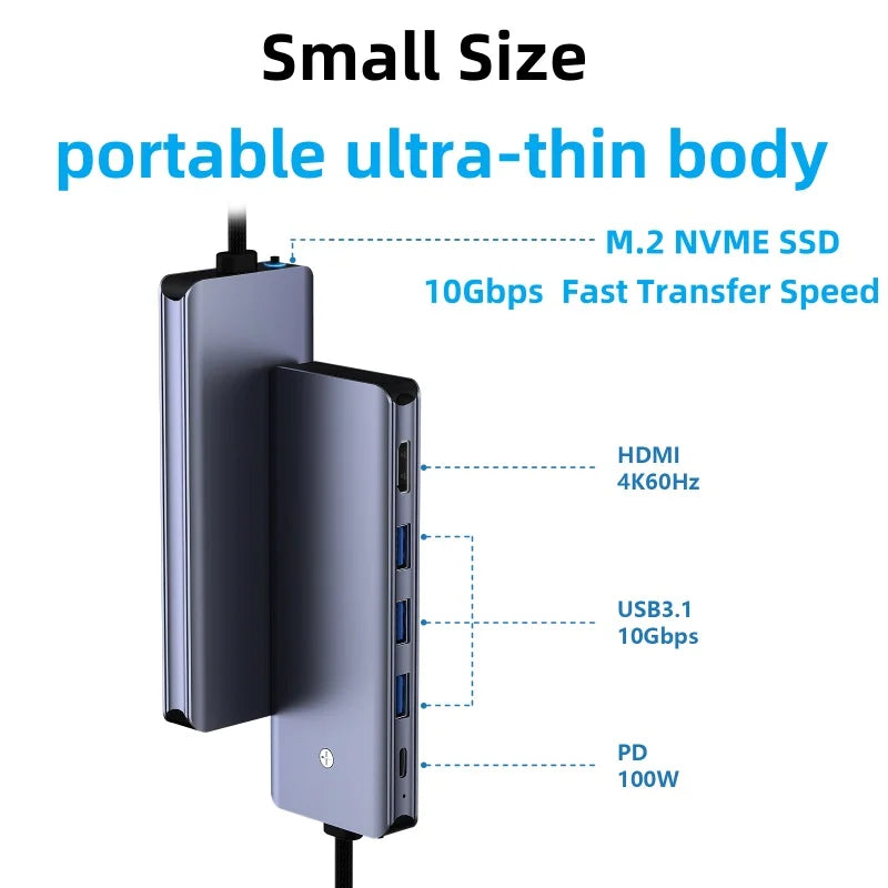 Hub divisor USB C M.2 NVME SSD 4K HDMI